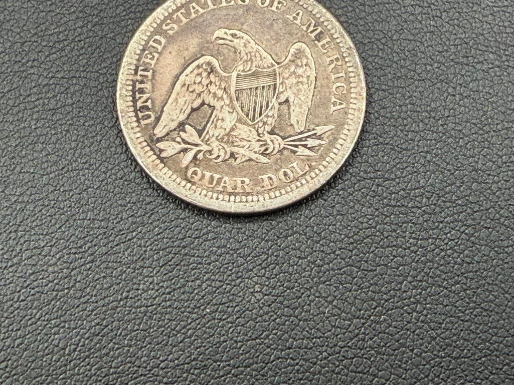 1860 U.S. SEATED LIBERTY SILVER QUARTER - 6