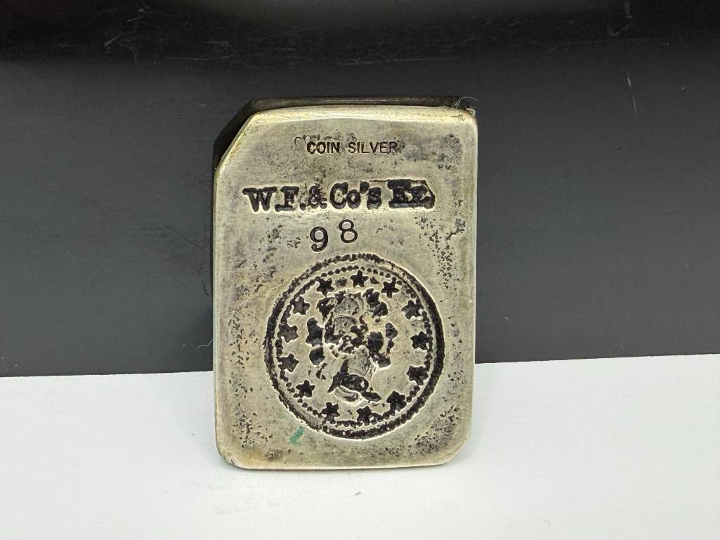 REPRODUCTION WELLS FARGO 1865 SAN FRANCISCO "2 DOLL." COIN SILVER BAR - 4