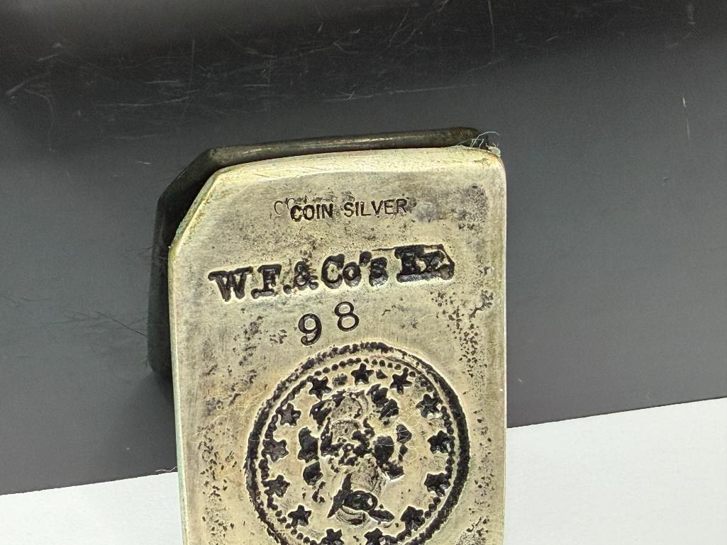 REPRODUCTION WELLS FARGO 1865 SAN FRANCISCO "2 DOLL." COIN SILVER BAR - 5