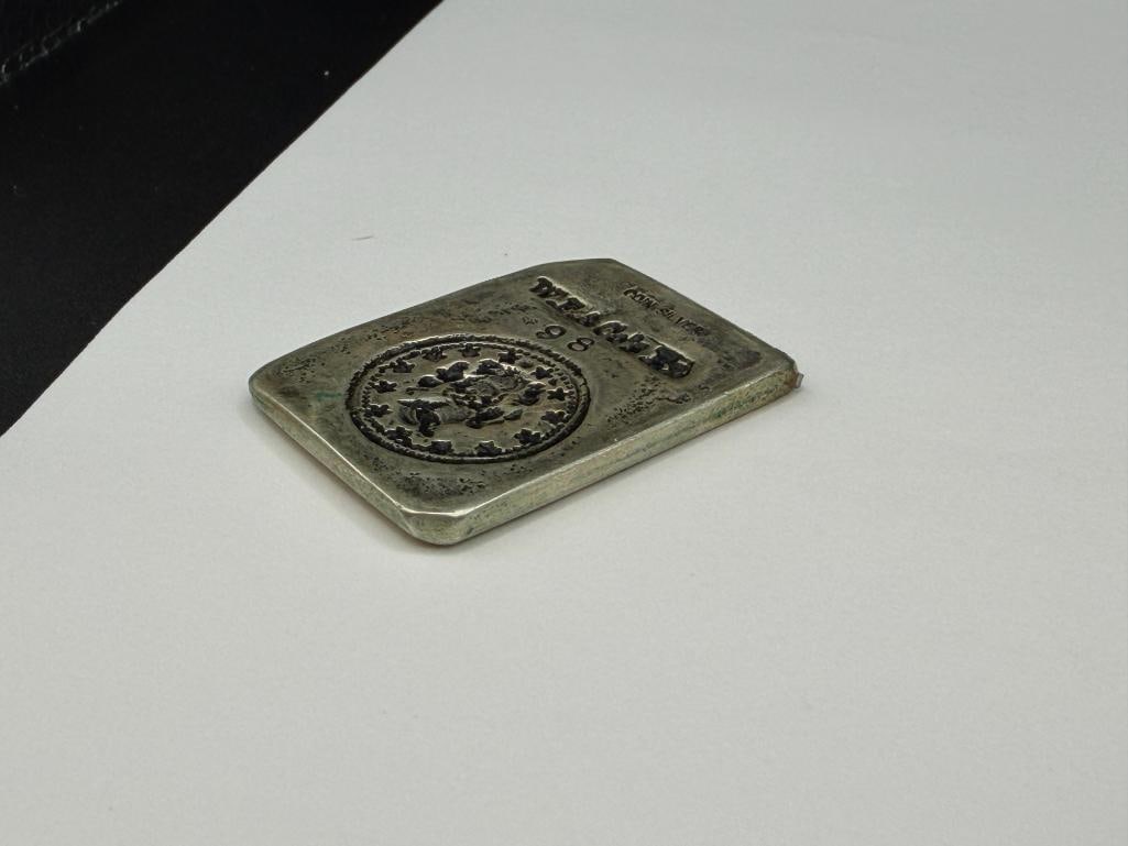 REPRODUCTION WELLS FARGO 1865 SAN FRANCISCO "2 DOLL." COIN SILVER BAR - 7