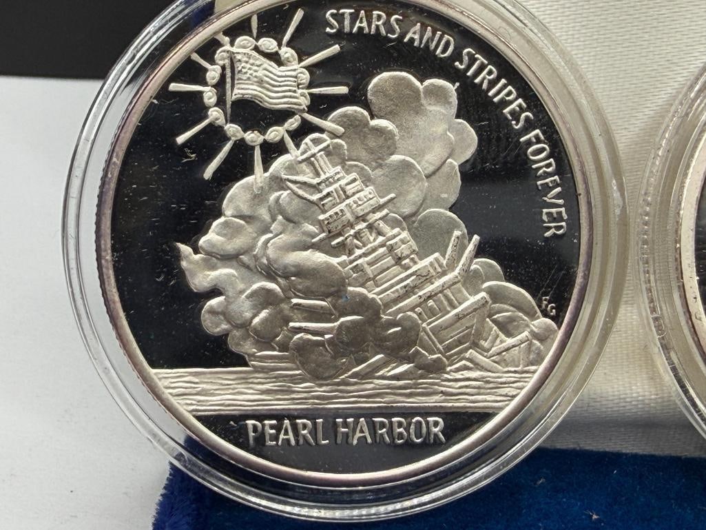 2001 NATIONAL COLLECTOR'S MINT 60TH ANNIVERSARY PEARL HARBOR .999 FINE SILVER ROUNDS - 4