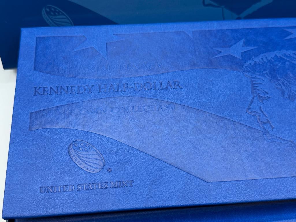 2014 U.S. 50TH ANNIVERSARY KENNEDY HALF-DOLLAR SILVER COIN COLLECTION FEATURING FOUR HALF DOLLARS - 10