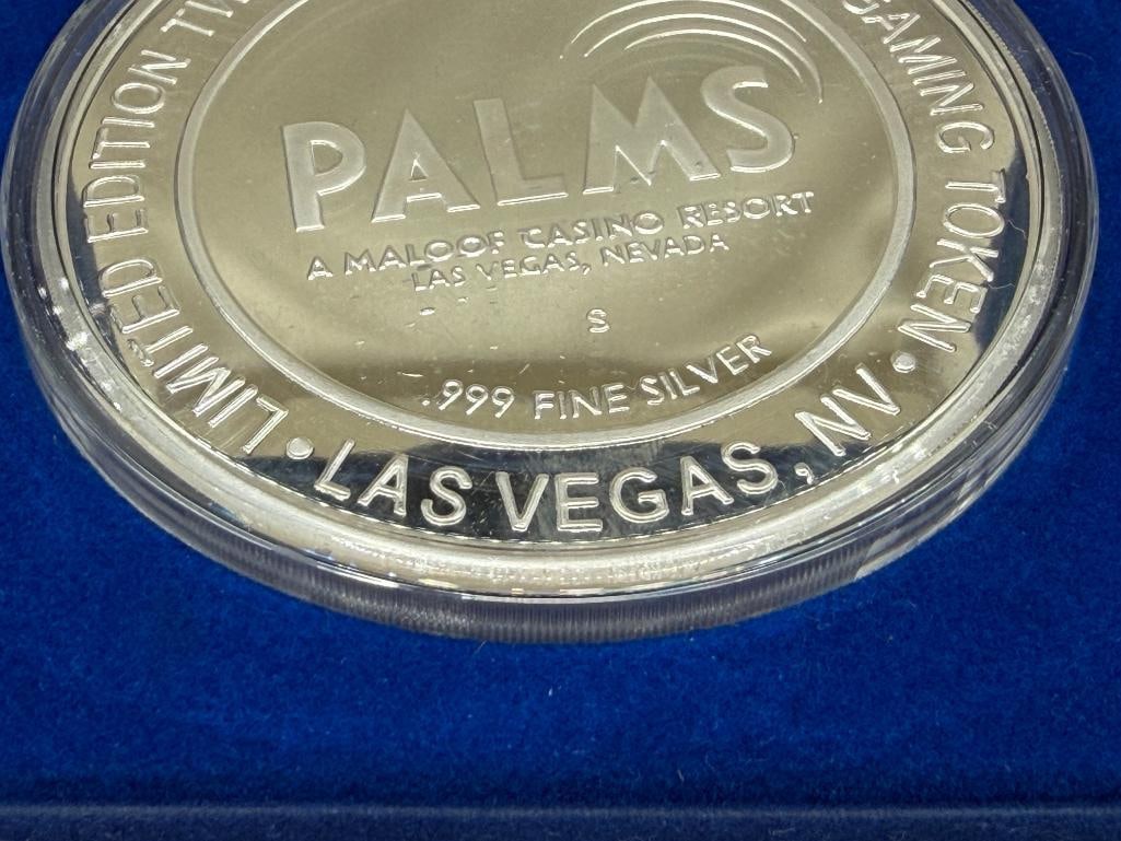10 TROY OUNCE .999 FINE SLIVER LIMITED EDITION PALMS CASINO RESORT $200 GAMING TOKEN - 4