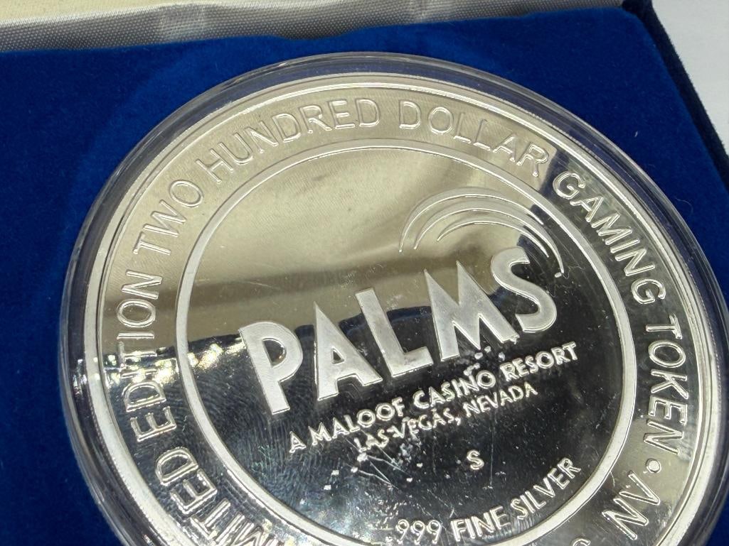 10 TROY OUNCE .999 FINE SLIVER LIMITED EDITION PALMS CASINO RESORT $200 GAMING TOKEN - 5