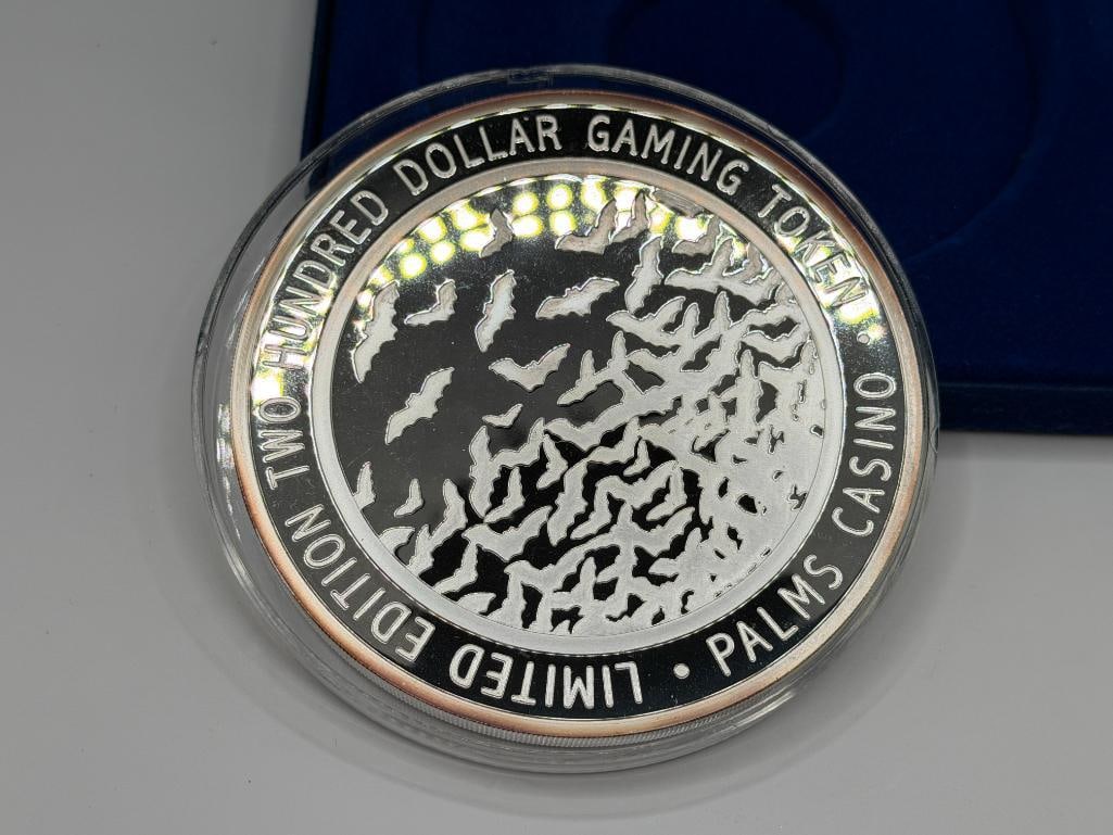 10 TROY OUNCE .999 FINE SLIVER LIMITED EDITION PALMS CASINO RESORT $200 GAMING TOKEN - 6