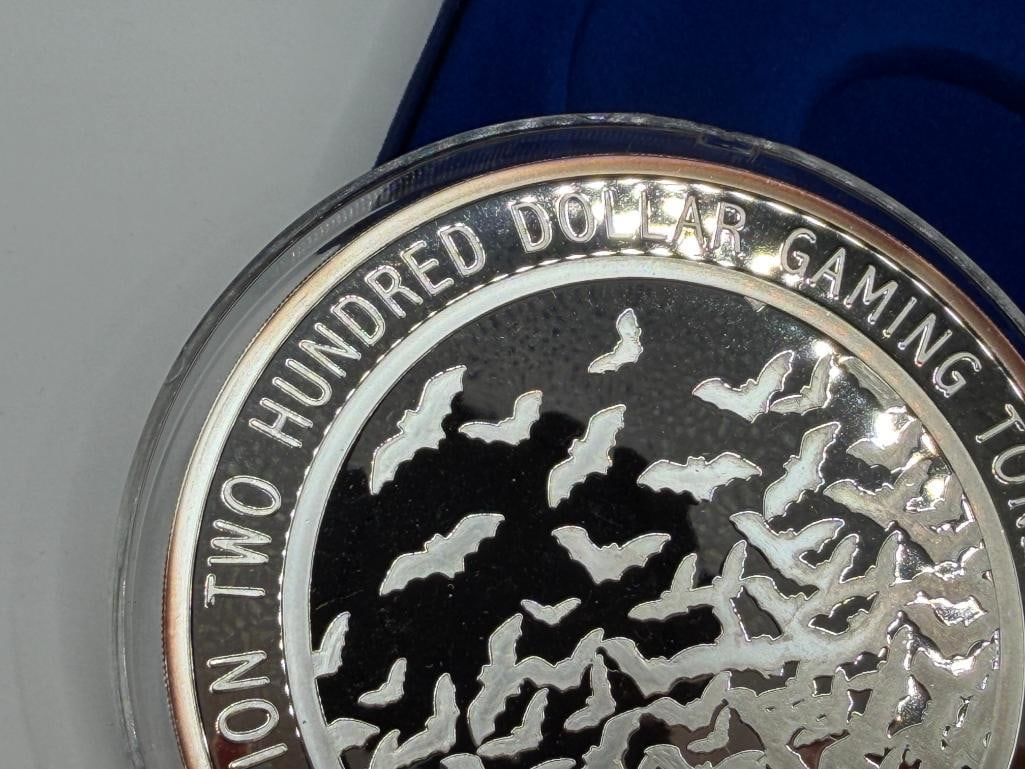 10 TROY OUNCE .999 FINE SLIVER LIMITED EDITION PALMS CASINO RESORT $200 GAMING TOKEN - 7