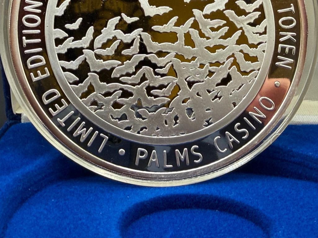 10 TROY OUNCE .999 FINE SLIVER LIMITED EDITION PALMS CASINO RESORT $200 GAMING TOKEN - 9