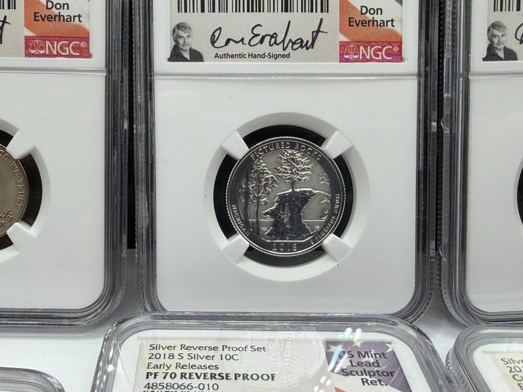 NATIONWIDE COIN & BULLION RESERVE COIN SET INCLUDING 2018-S SILVER REVERSE PROOF SET - 10