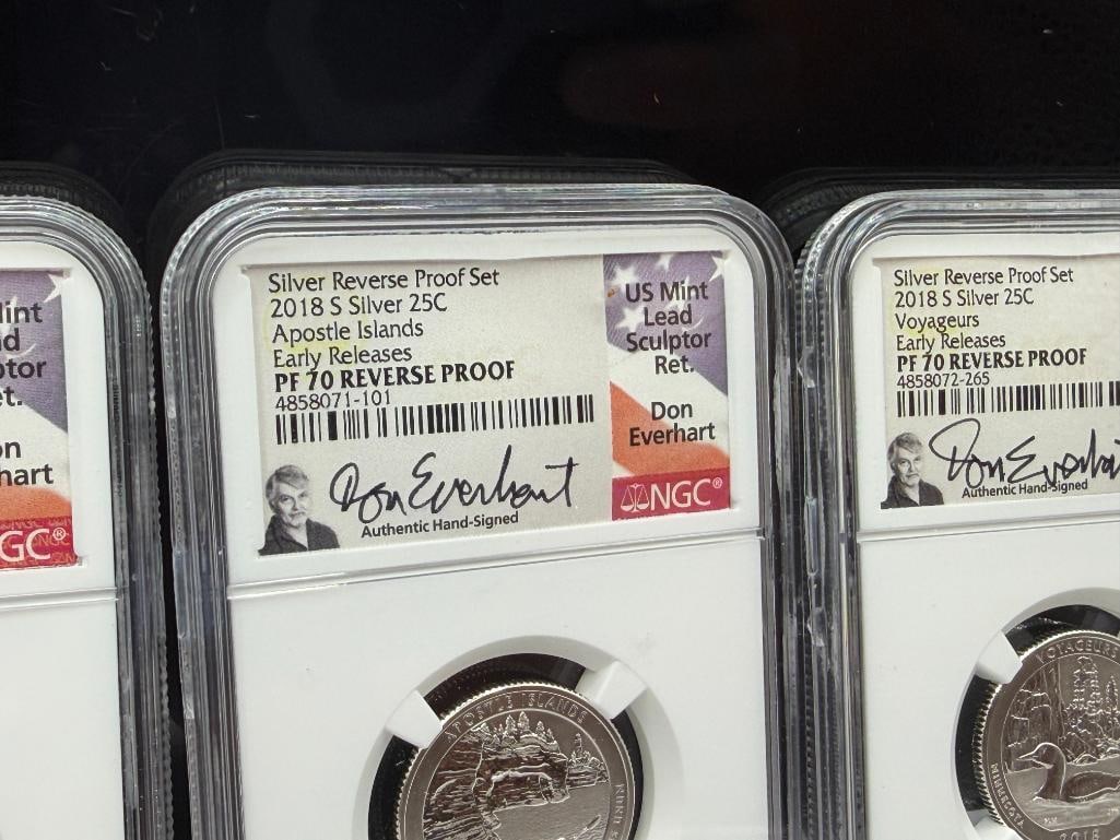 NATIONWIDE COIN & BULLION RESERVE COIN SET INCLUDING 2018-S SILVER REVERSE PROOF SET - 12