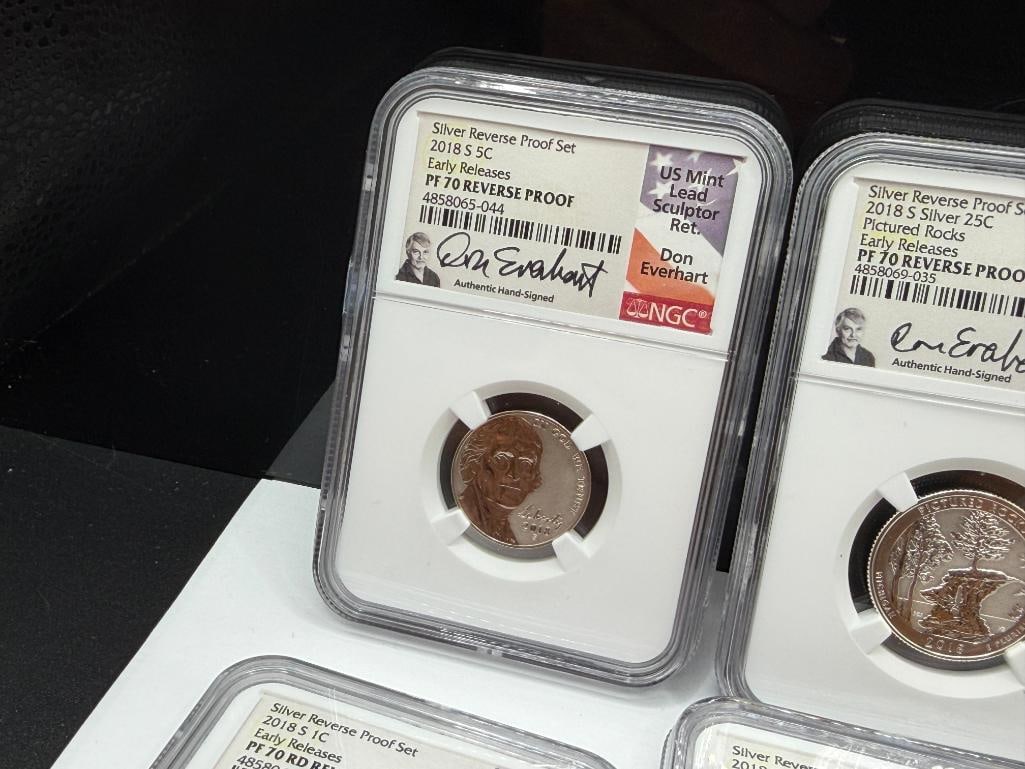 NATIONWIDE COIN & BULLION RESERVE COIN SET INCLUDING 2018-S SILVER REVERSE PROOF SET - 13