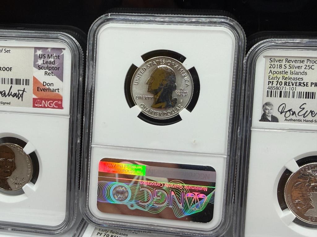 NATIONWIDE COIN & BULLION RESERVE COIN SET INCLUDING 2018-S SILVER REVERSE PROOF SET - 14