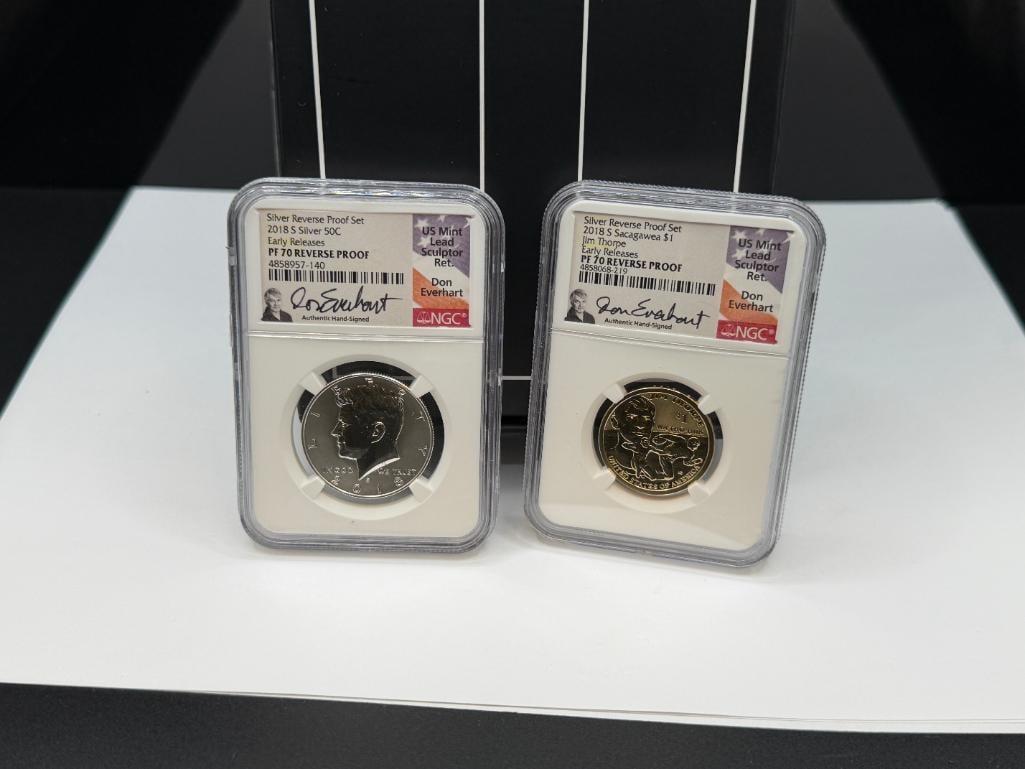 NATIONWIDE COIN & BULLION RESERVE COIN SET INCLUDING 2018-S SILVER REVERSE PROOF SET - 2