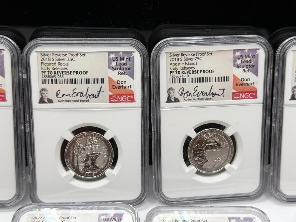 NATIONWIDE COIN & BULLION RESERVE COIN SET INCLUDING 2018-S SILVER REVERSE PROOF SET - 9