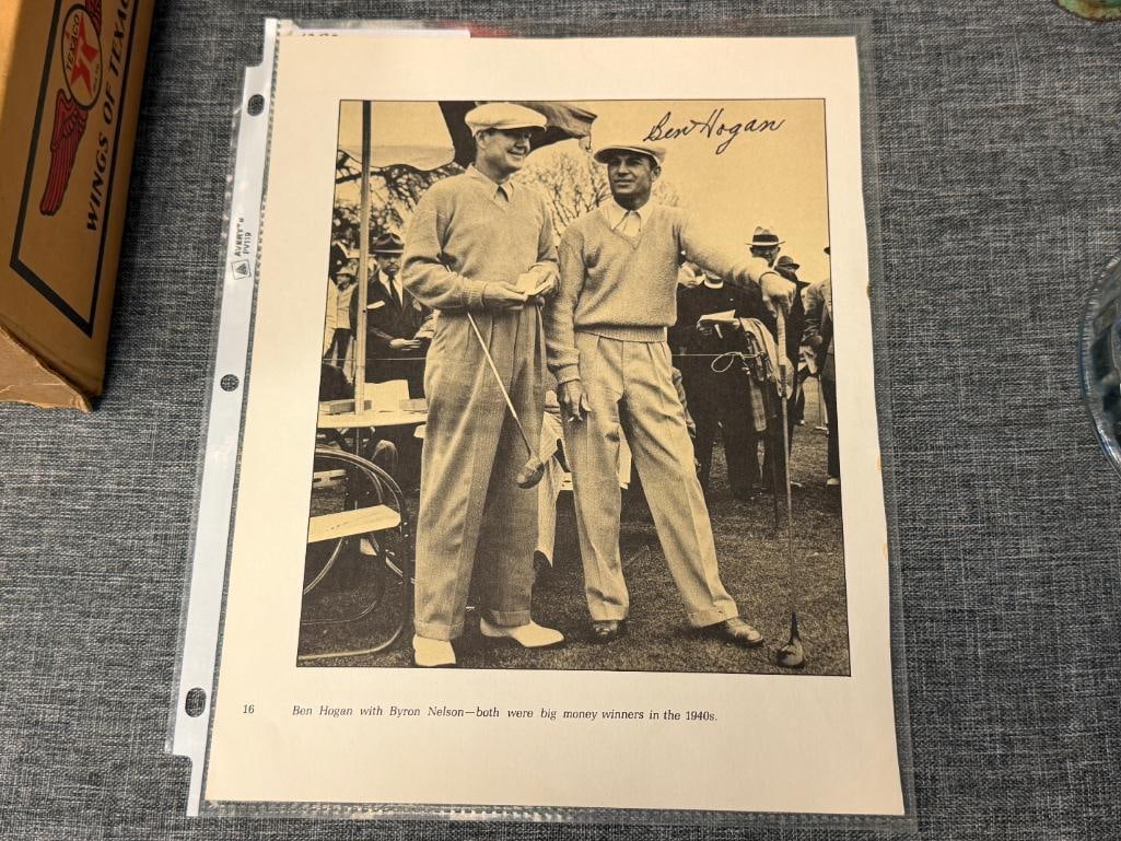 BEN HOGAN ICONIC GOLF PLAYER AUTOGRAPHED MAGAZINE PAGE WITH BYRON NELSON CIRCA 1940'S - 2