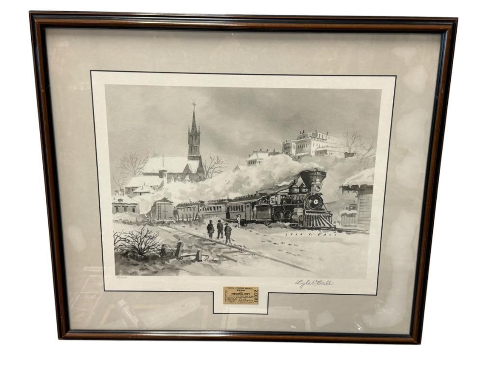 LYLE V. BALL PROLIFIC RENO, NV ARTIST LIMITED EDITION PRINT V&T RAILROAD (1 of 9)