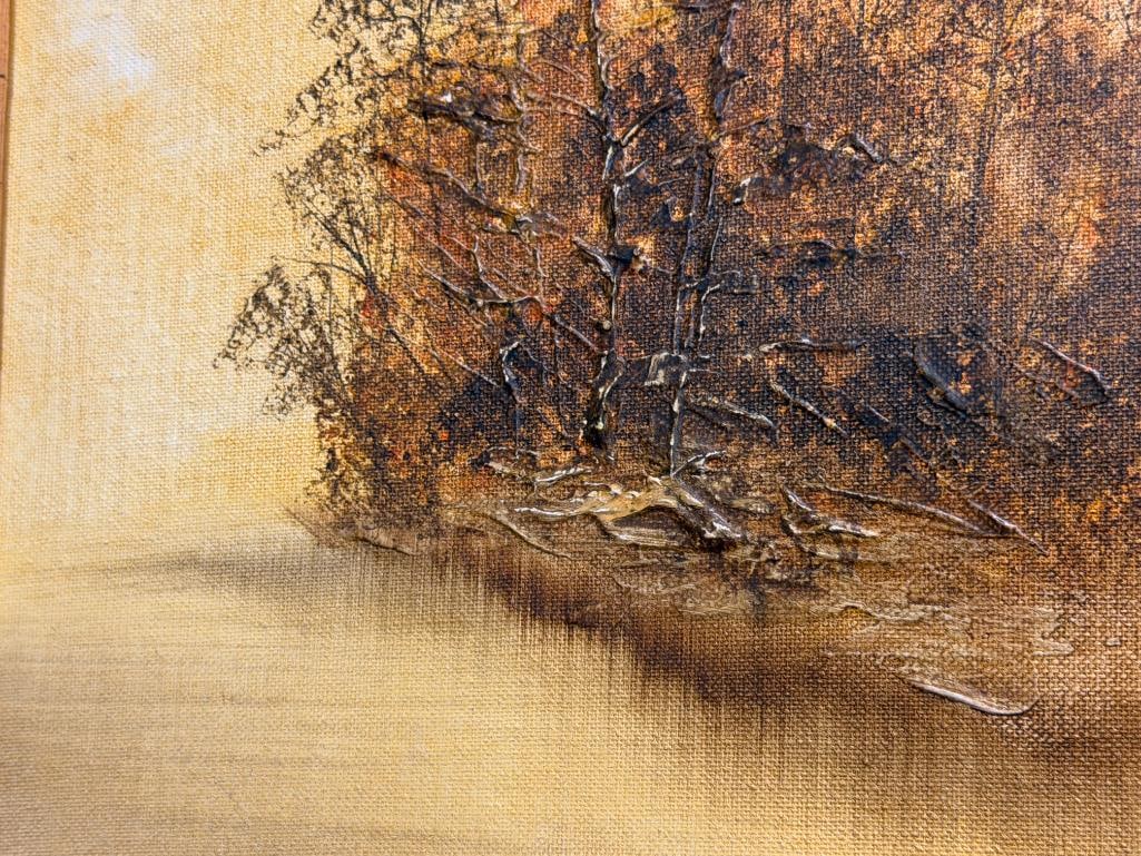 ORIGINAL OIL ON CANVAS BOARD PAINTING LANDSCAPE SIGNED P. KULAS - 4