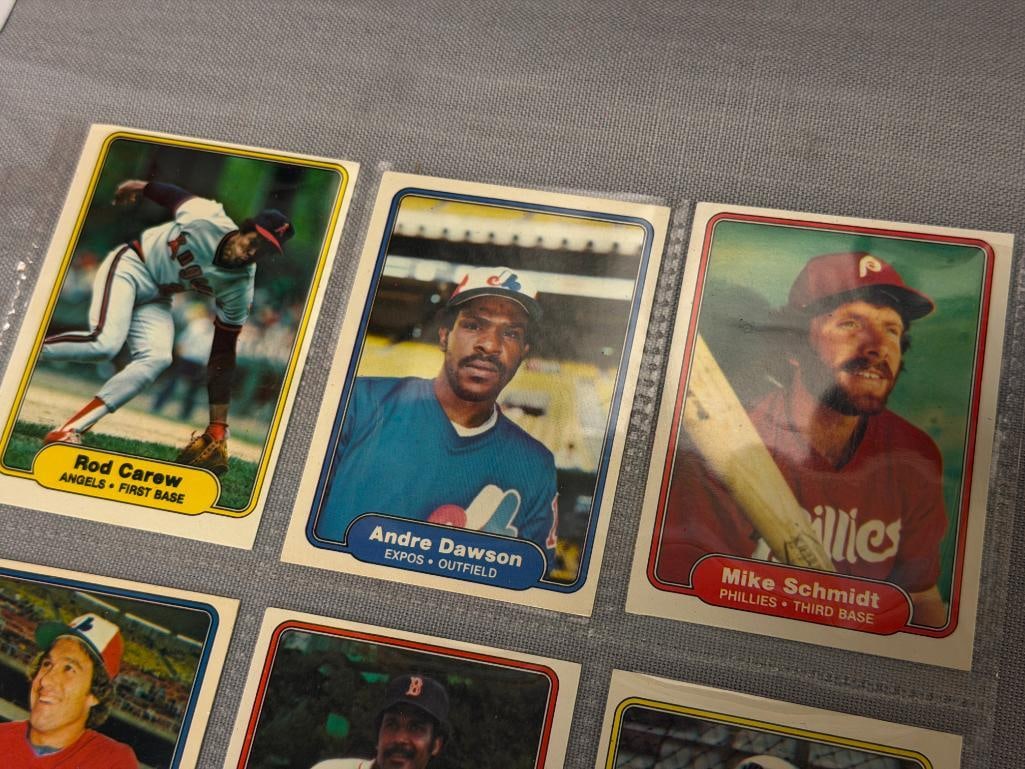1982 FLEER BASEBALL HALL OF FAMER CARDS JIM RICE, ANDRE DAWSON, ROD CAREW, DAVE WINFIELD - 2