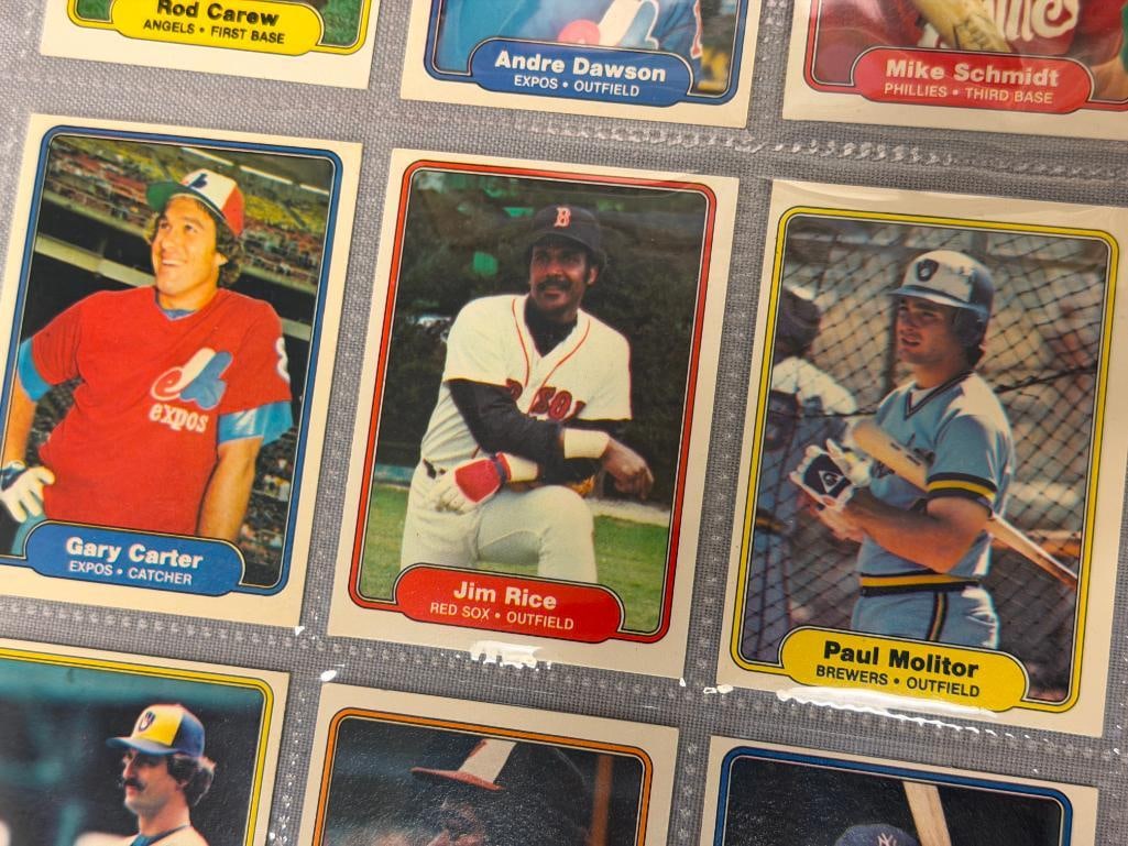1982 FLEER BASEBALL HALL OF FAMER CARDS JIM RICE, ANDRE DAWSON, ROD CAREW, DAVE WINFIELD - 3