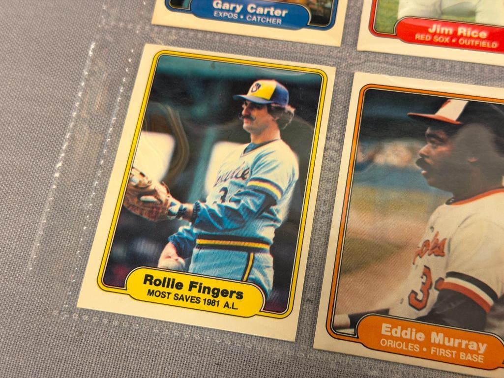 1982 FLEER BASEBALL HALL OF FAMER CARDS JIM RICE, ANDRE DAWSON, ROD CAREW, DAVE WINFIELD - 5