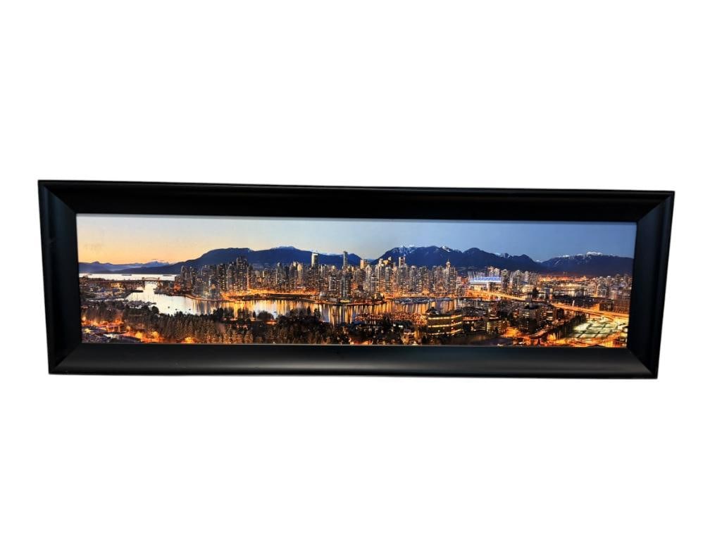 PANORAMIC WALL ART OF AN EVENING SKYLINE VIEW OF VANCOUVER, BRITISH COLUMBIA, CANADA (1 of 7)