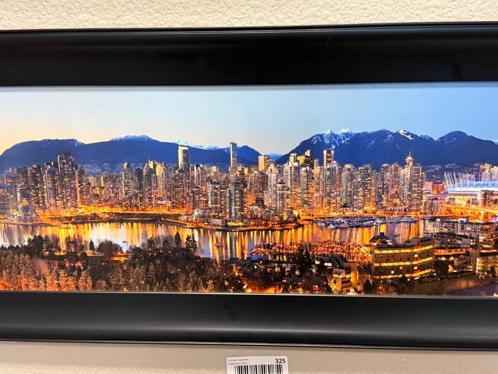 PANORAMIC WALL ART OF AN EVENING SKYLINE VIEW OF VANCOUVER, BRITISH COLUMBIA, CANADA - 2