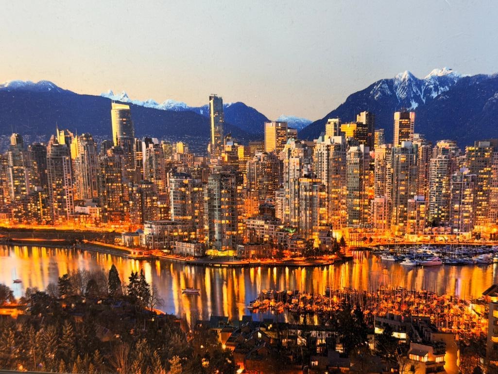 PANORAMIC WALL ART OF AN EVENING SKYLINE VIEW OF VANCOUVER, BRITISH COLUMBIA, CANADA - 3