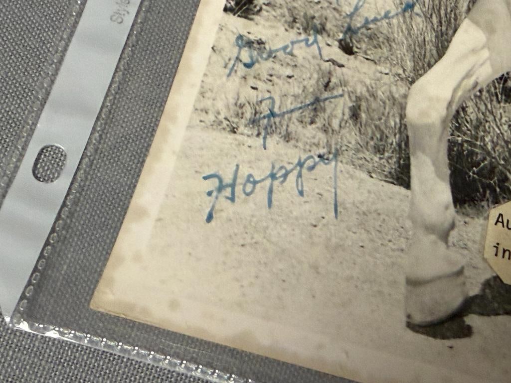 WILLIAM BOYD AS HOPALONG CASSSIDY AUTOGRAPHED BLACK AND WHITE PHOTO AT ROSE PARADE IN 1952 - 5