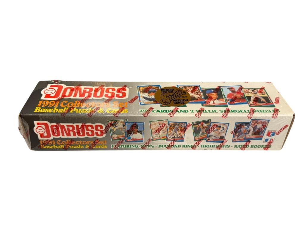 1991 DONRUSS COMPLETE BASEBALL CARD SET WITH PUZZLE AND CARDS FACTORY SEALED: FACTORY SEALED 1991 DONRUSS CARD SET