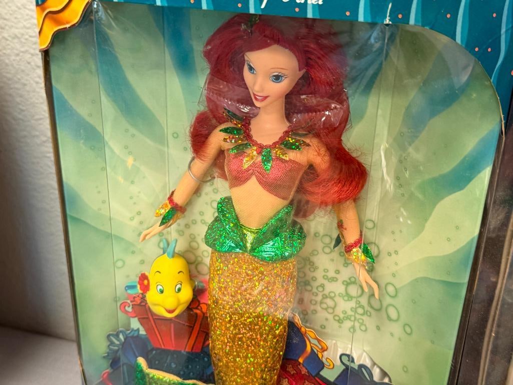 FOUR BARBIE DOLL ENSEMBLES 35TH ANNIVERSARY, HAPPY HALLOWEEN BARBIE & KELLY, THE LITTLE MERMAID - 4