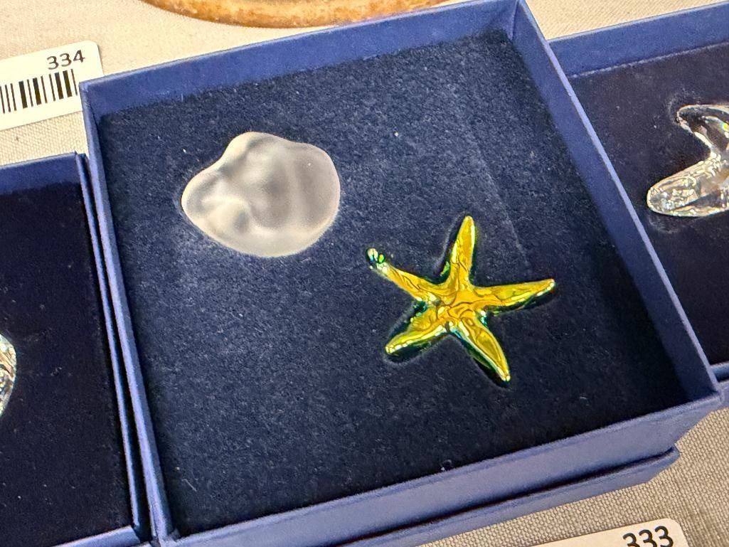 SWAROVSKI CRYSTAL MARINE FIGURINES STAR FISH, CLAM SHELL, SEA GLASS AND IRIDESCENT STAR FISH - 3