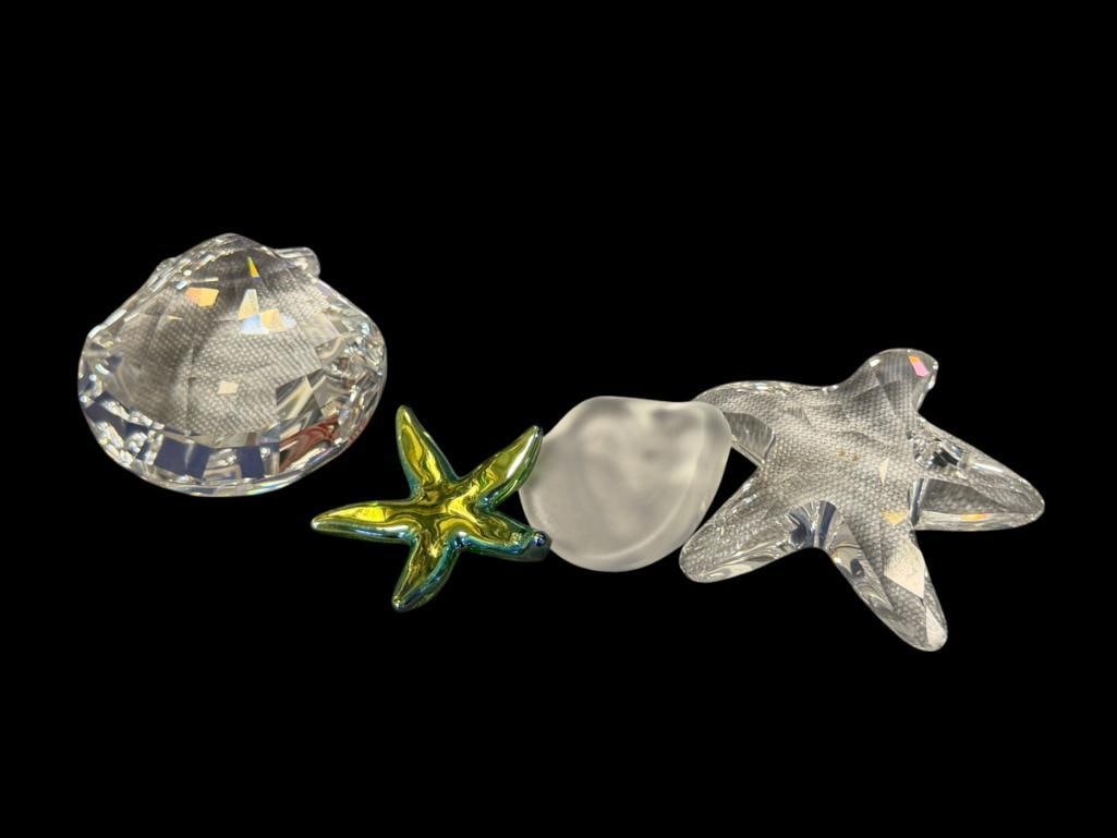 SWAROVSKI CRYSTAL MARINE FIGURINES STAR FISH, CLAM SHELL, SEA GLASS AND IRIDESCENT STAR FISH - 5