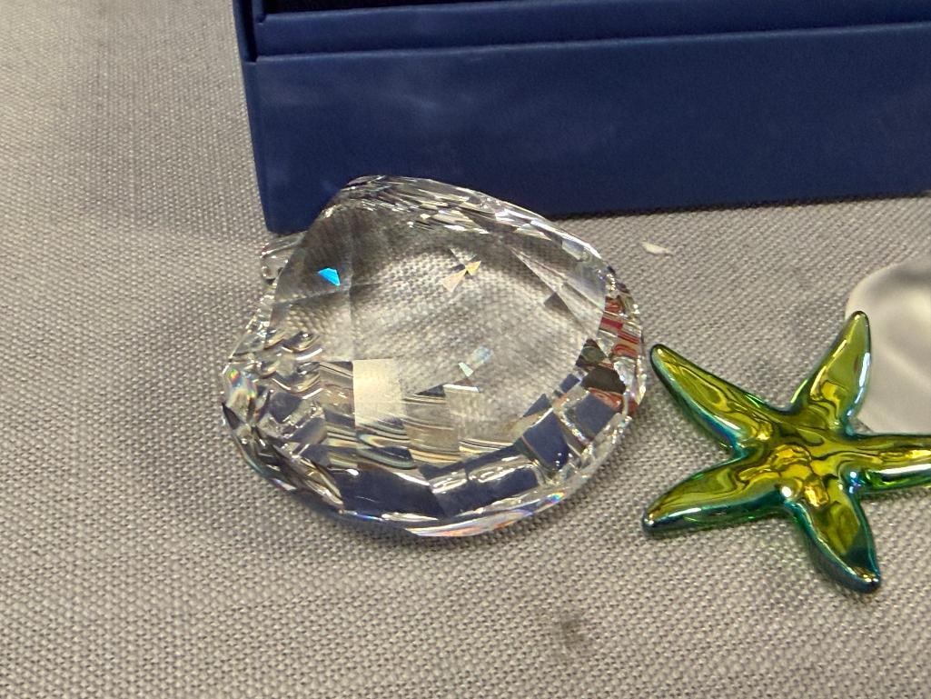 SWAROVSKI CRYSTAL MARINE FIGURINES STAR FISH, CLAM SHELL, SEA GLASS AND IRIDESCENT STAR FISH - 7