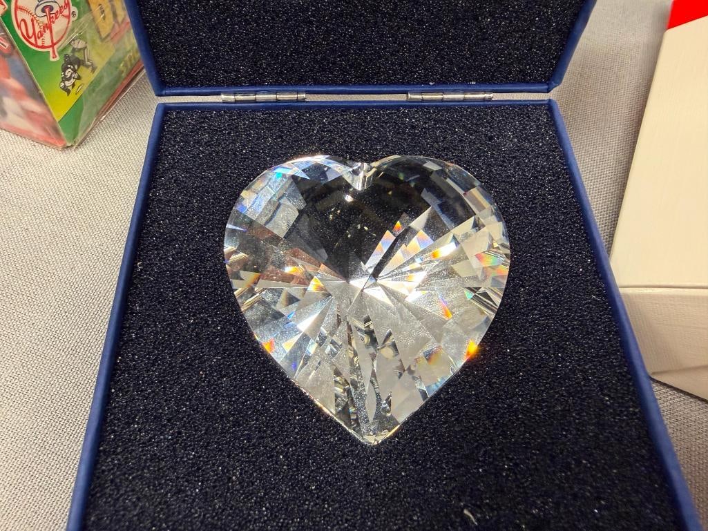 SWAROVSKI CRYSTAL TRIO OF HEARTS IN RUBY RED, COBALT BLUE AND CLEAR CRYSTAL - 15