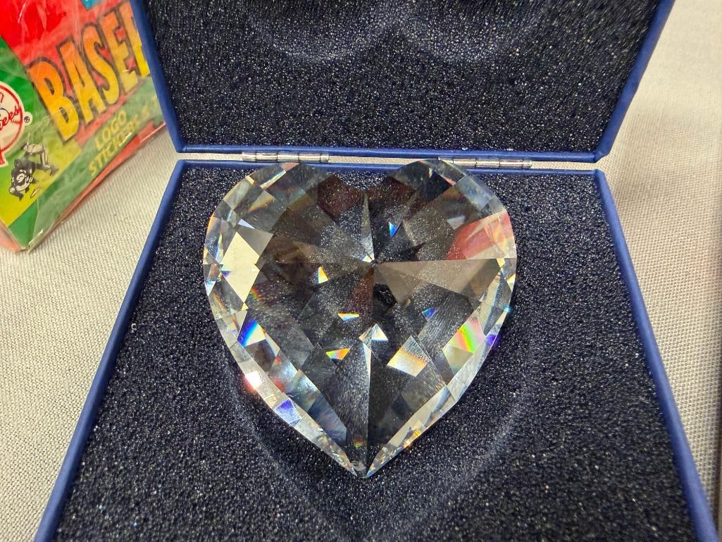SWAROVSKI CRYSTAL TRIO OF HEARTS IN RUBY RED, COBALT BLUE AND CLEAR CRYSTAL - 16