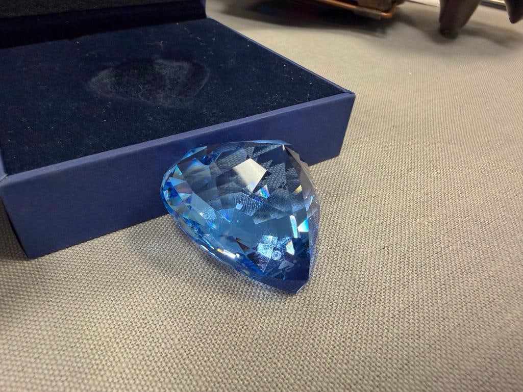 SWAROVSKI CRYSTAL TRIO OF HEARTS IN RUBY RED, COBALT BLUE AND CLEAR CRYSTAL - 5