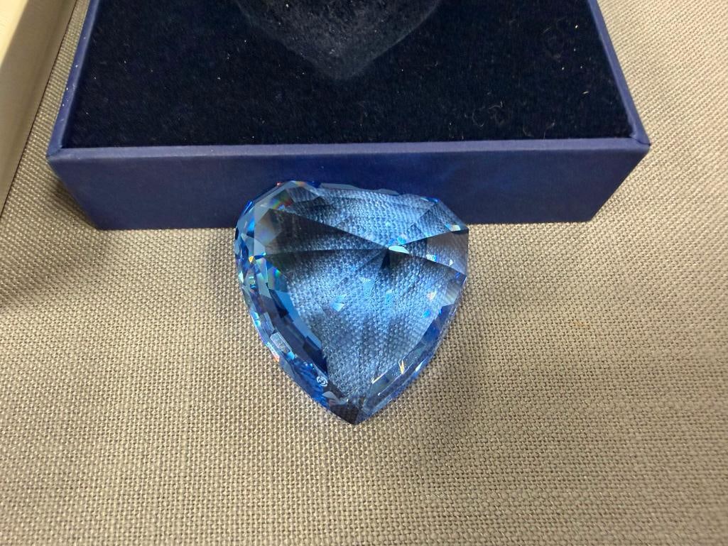 SWAROVSKI CRYSTAL TRIO OF HEARTS IN RUBY RED, COBALT BLUE AND CLEAR CRYSTAL - 6