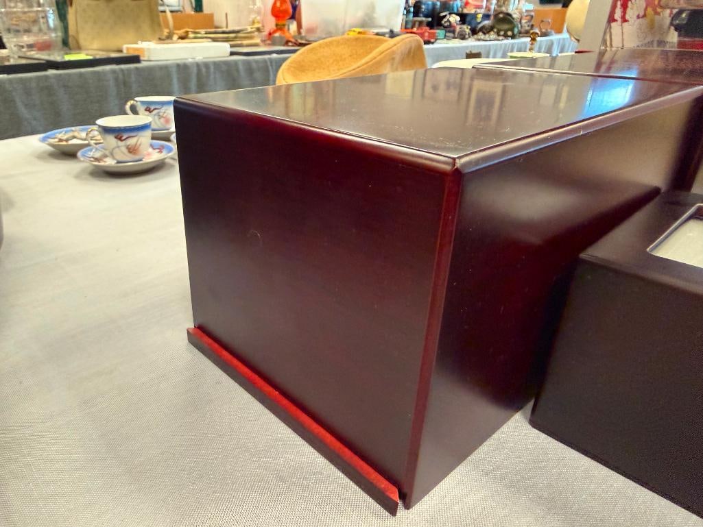 ELEGANT CHERRY FINISH CREMATION URN BOXES - 10