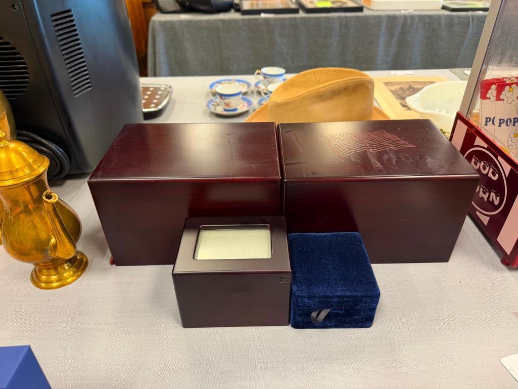 ELEGANT CHERRY FINISH CREMATION URN BOXES - 2