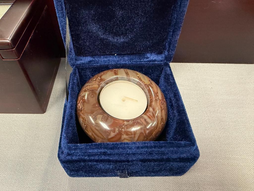 ELEGANT CHERRY FINISH CREMATION URN BOXES - 4
