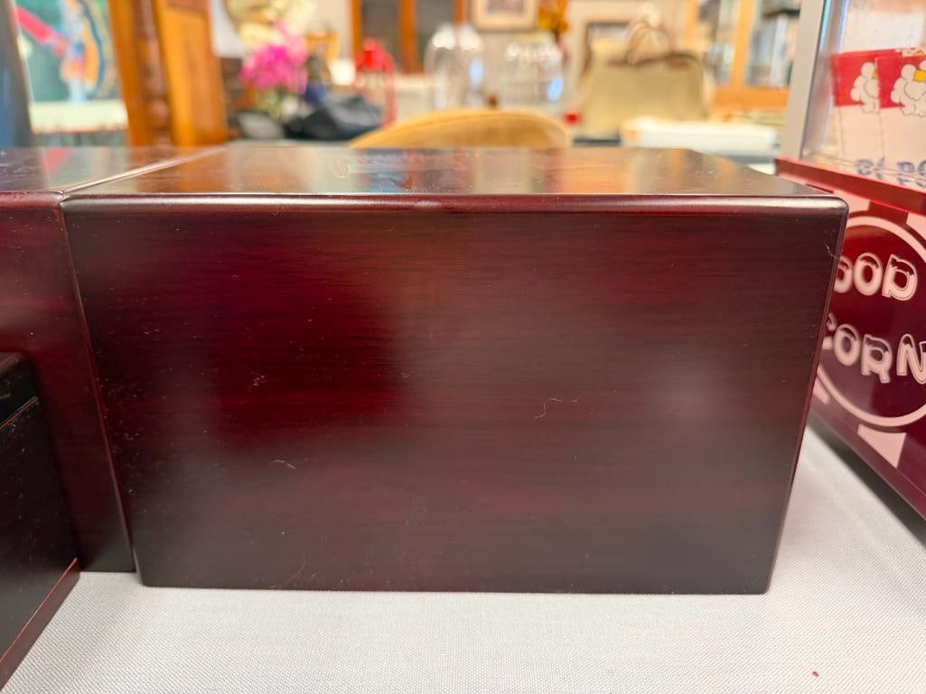 ELEGANT CHERRY FINISH CREMATION URN BOXES - 7