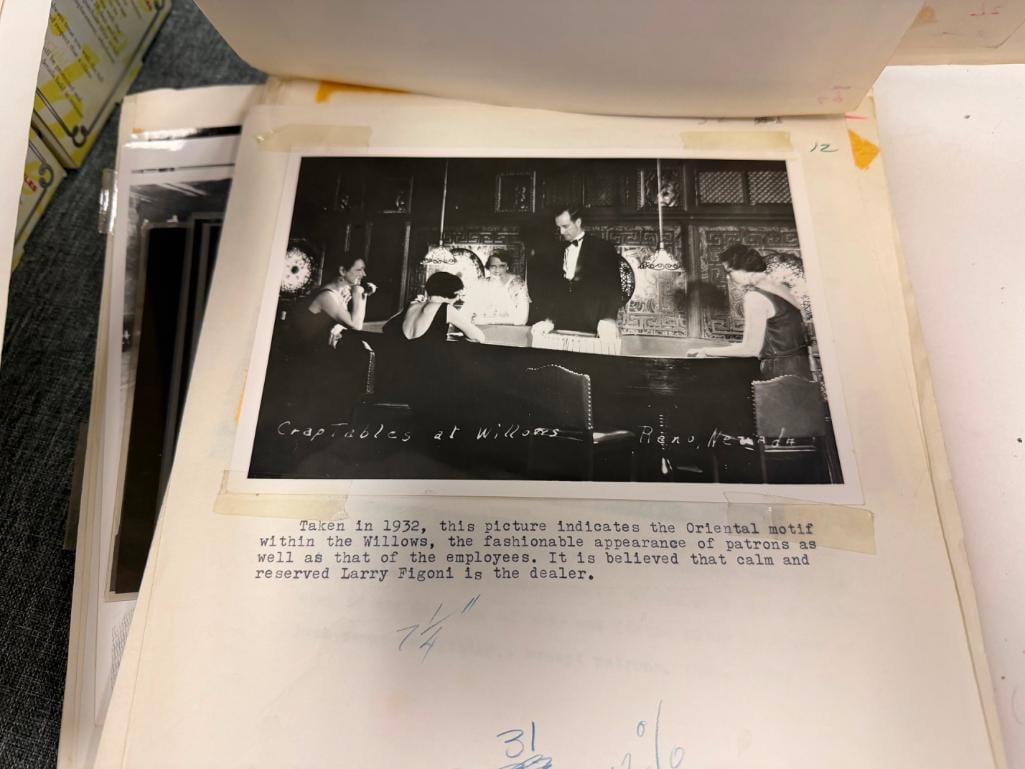 BLACK AND WHITE PHOTOGRAPHS AND NEGATIVES RELATING TO RENO, NV CASINOS, FIGURES, HORSE RACING, ETC. - 13