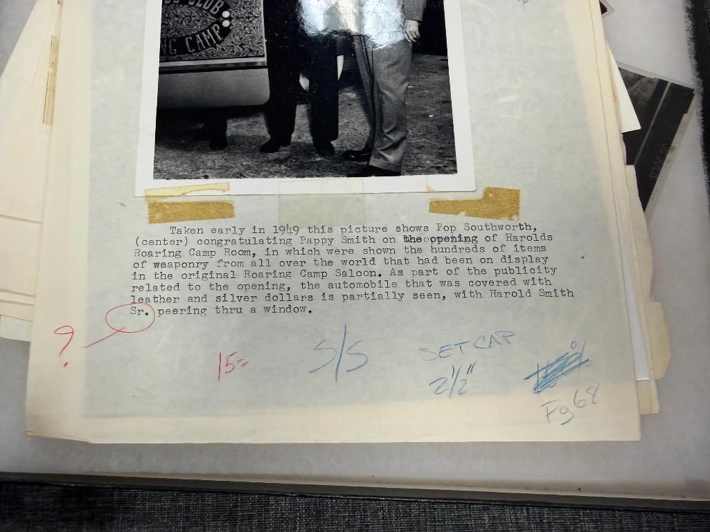 BLACK AND WHITE PHOTOGRAPHS AND NEGATIVES RELATING TO RENO, NV CASINOS, FIGURES, HORSE RACING, ETC. - 16