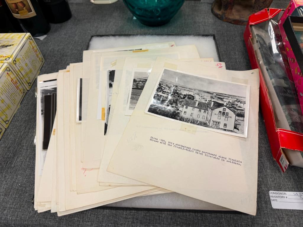 BLACK AND WHITE PHOTOGRAPHS AND NEGATIVES RELATING TO RENO, NV CASINOS, FIGURES, HORSE RACING, ETC. - 2