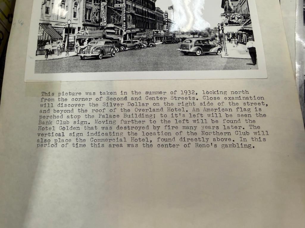 BLACK AND WHITE PHOTOGRAPHS AND NEGATIVES RELATING TO RENO, NV CASINOS, FIGURES, HORSE RACING, ETC. - 9