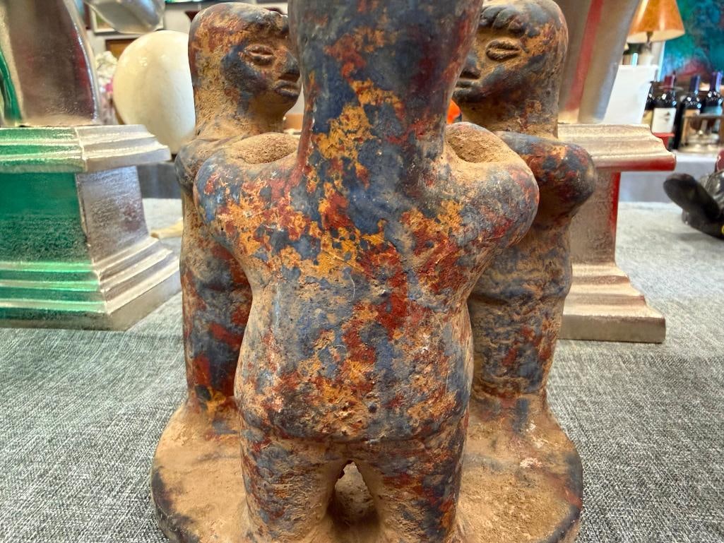 MEXICAN TERRACOTTA CIRCLE OF FRIENDS CLAY FOLK ART - 11
