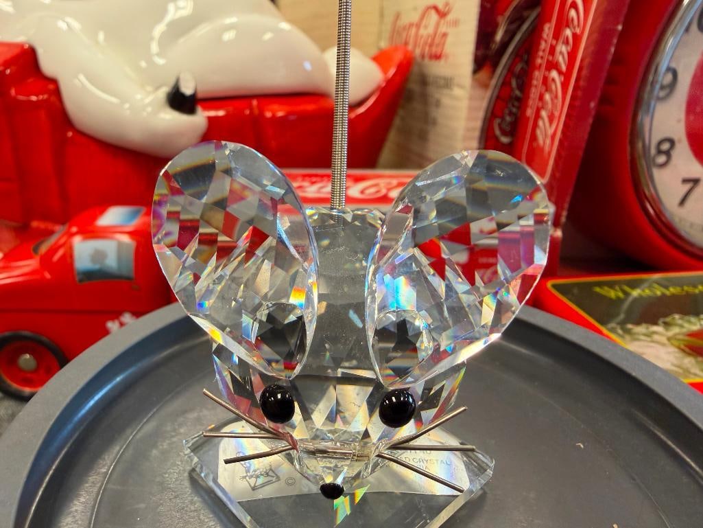 SWAROVSKI CRYSTAL MEDIUM MOUSE FIGURINE NO. 7631 NR40 DESIGNED BY MAX SCHREK RETIRED 1995 - 11