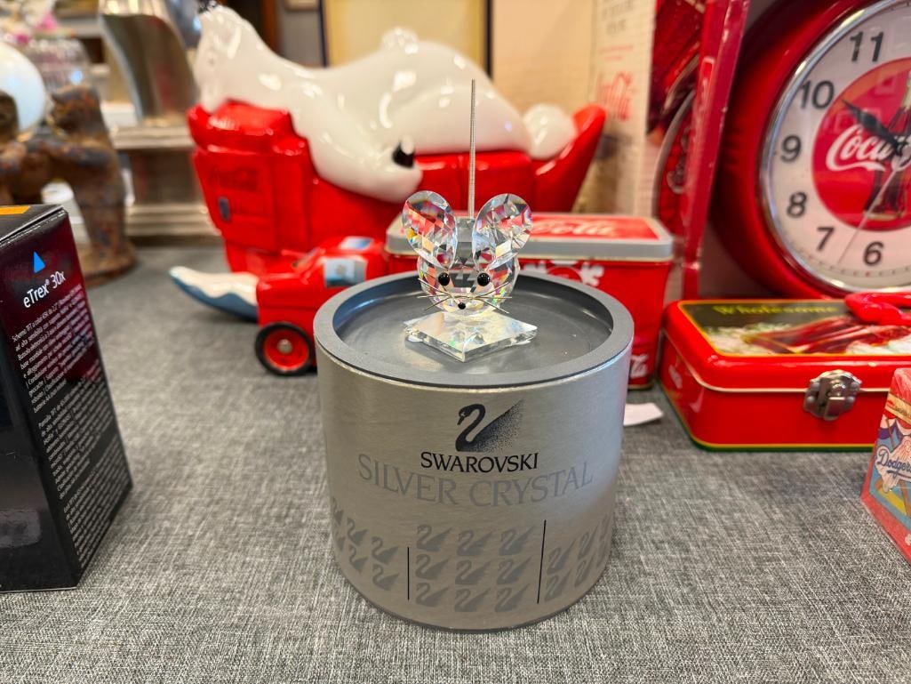 SWAROVSKI CRYSTAL MEDIUM MOUSE FIGURINE NO. 7631 NR40 DESIGNED BY MAX SCHREK RETIRED 1995 - 2