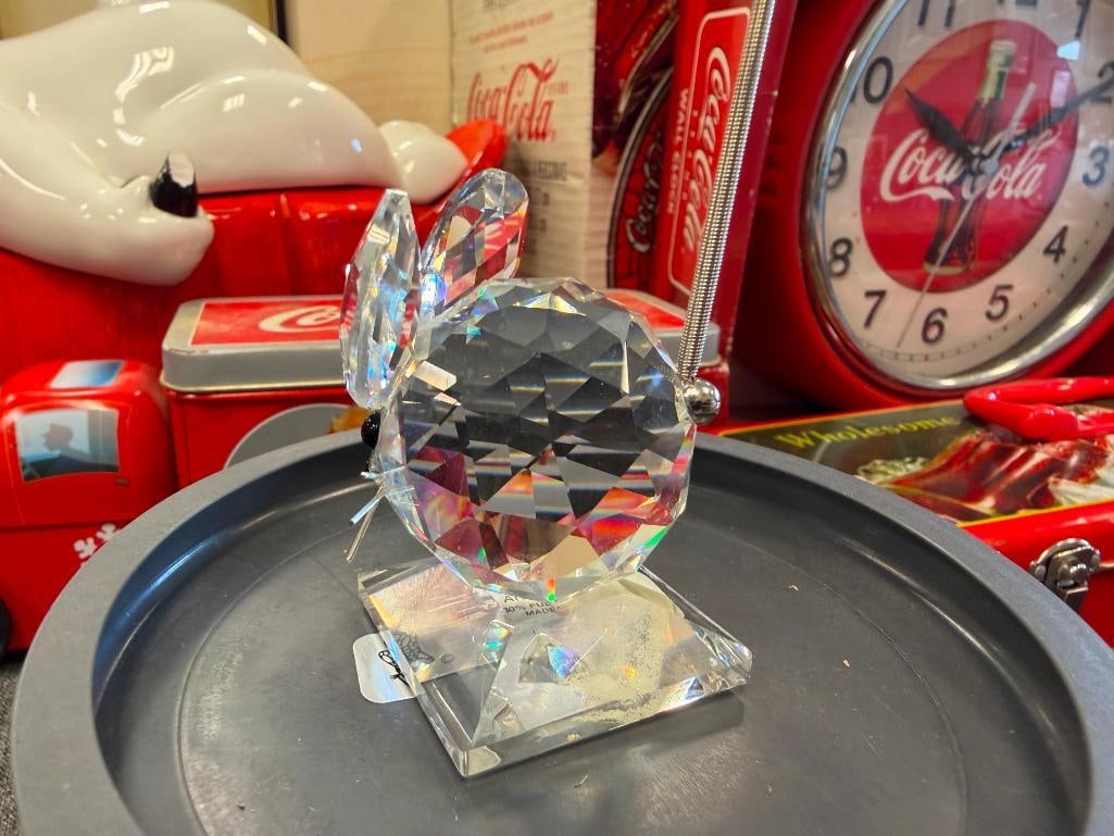 SWAROVSKI CRYSTAL MEDIUM MOUSE FIGURINE NO. 7631 NR40 DESIGNED BY MAX SCHREK RETIRED 1995 - 7