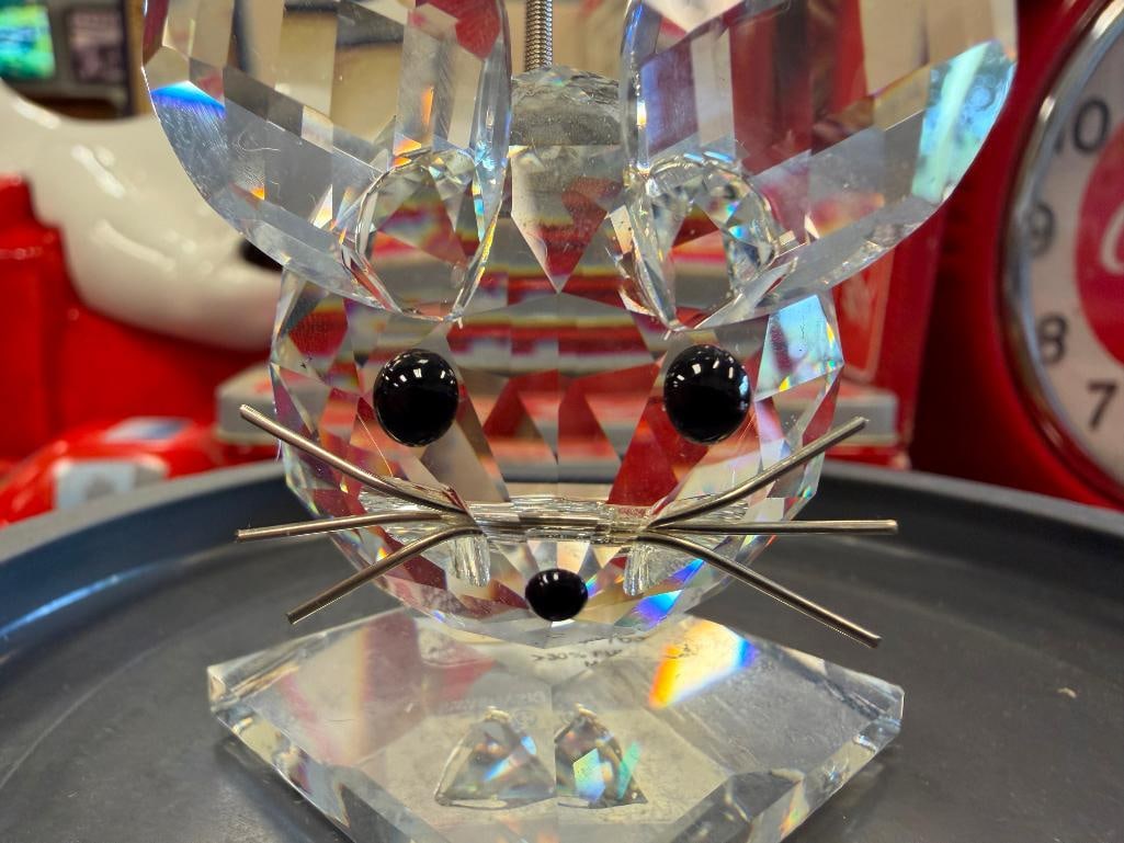 SWAROVSKI CRYSTAL MEDIUM MOUSE FIGURINE NO. 7631 NR40 DESIGNED BY MAX SCHREK RETIRED 1995 - 9