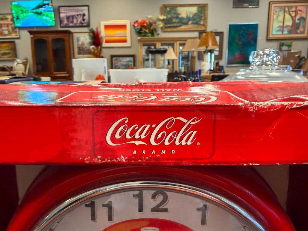 COCA-COLA COLLECTIBLES DINNERWARE SET, WALL CLOCK, COOKIE JAR, TIN CONTAINERS - 11